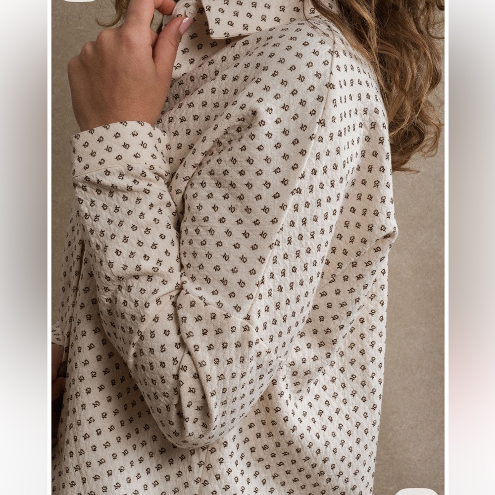 Neuflora Perth Button Down - Cream Floral